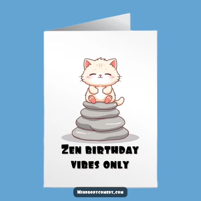 Free Printable Birthday Card: Zen Cat Birthday! Your Perfect Downloadable Gift